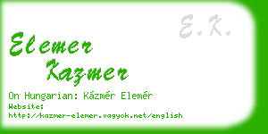 elemer kazmer business card