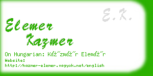 elemer kazmer business card